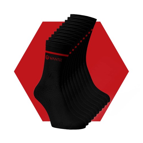 Basic Black and Red Wantee zokni 10-es csomagolás Basic Black and Red Wantee zokni 10-es csomagolás