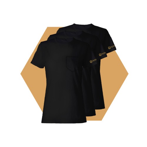 Női Pure Black Wantee póló fekete 3-as csomagolás