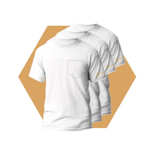 Férfi Pure White Wantee Póló Fehér 3-as Csomagolás