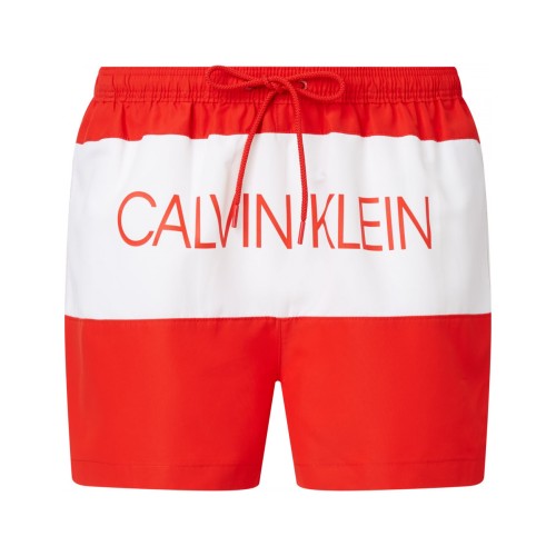 Férfi fürdőnadrág Calvin Klein Drawstring Regular Fit piros Férfi fürdőnadrág Calvin Klein Drawstring Regular Fit piros