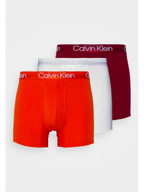 Férfi Boxeralsók Calvin Klein Modern Structure CTN-Boxer Brief Narancssárga, Fehér, Bordó 3-Pack