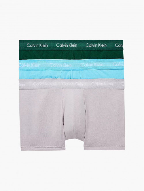 Férfi boxeralsó Calvin Klein Cotton Stretch Low Rise Trunk zöld, kék, szürke 3-pack