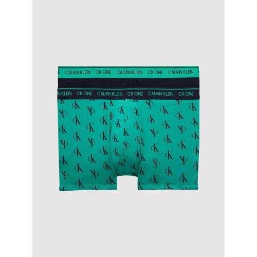 Férfi boxeralsók Calvin Klein CK One Staggered Logo fekete, zöld 2-pack Férfi boxeralsók Calvin Klein CK One Staggered Logo fekete, zöld 2-pack