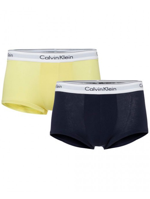 Férfi boxeralsók Calvin Klein Modern Cotton sárga, sötétkék 2-pack