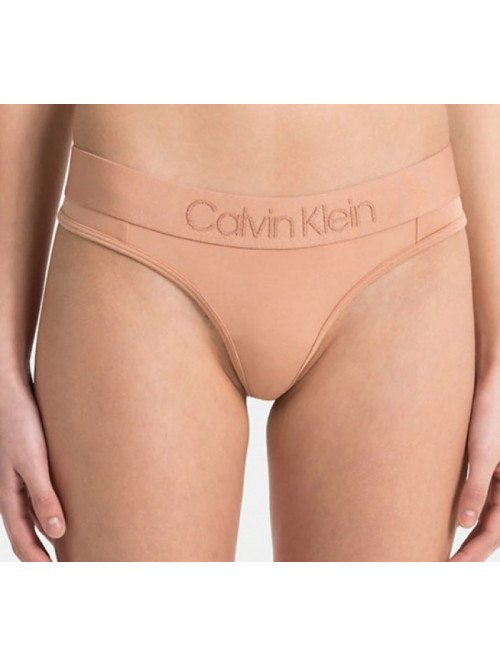 Női tanga Calvin Klein Tonal Logo Thong bézs