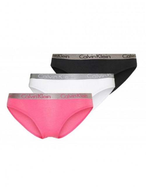 Női alsónemű Calvin Klein Radiant Cotton fekete, fehér, rózsaszín 3-pack