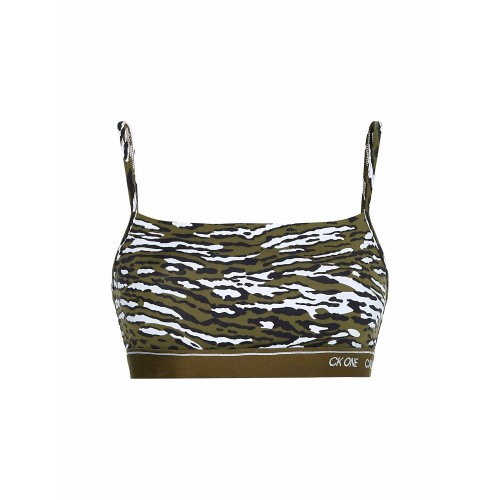 Női sportmelltartó Calvin Klein CK ONE Unlined Bra Disarming Animal terepmintás Női sportmelltartó Calvin Klein CK ONE Unlined Bra Disarming Animal terepmintás