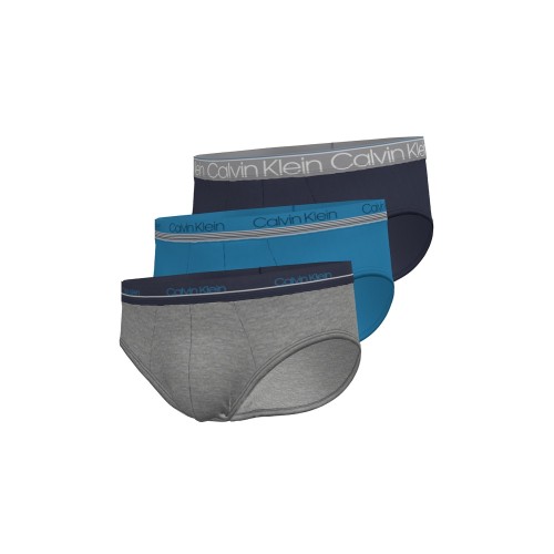 Férfi alsónadrág Calvin Klein Cotton Stretch 3-pack fekete, kék, szürke