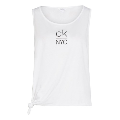 Női ujjatlan póló Calvin Klein Side Knotted Tank fehér Női ujjatlan póló Calvin Klein Side Knotted Tank fehér