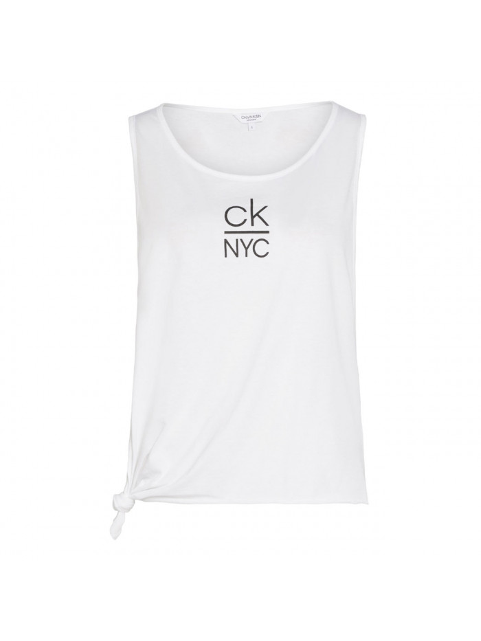 Női ujjatlan póló Calvin Klein Side Knotted Tank fehér