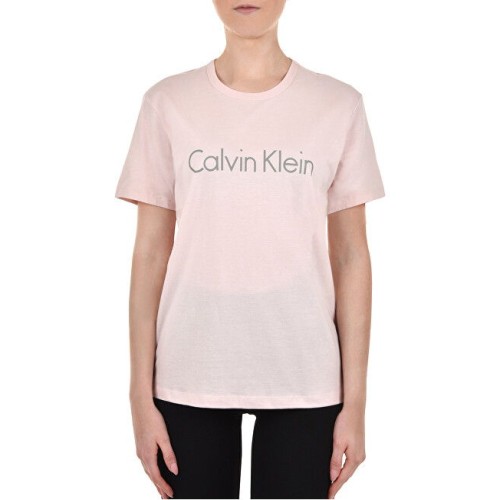 Női póló Calvin Klein S/S Crew Neck halvány rózsaszín Női póló Calvin Klein S/S Crew Neck halvány rózsaszín