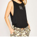 Női ujjatlan póló Calvin Klein Side Knotted Tank fekete