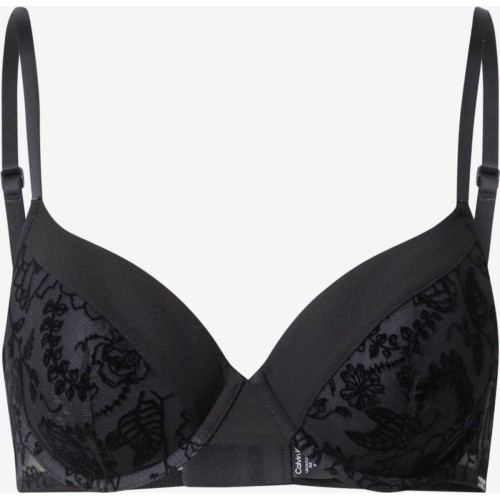 Calvin Klein női melltartó BLACK WILDFLOWER-LL DEMI SPACER fekete