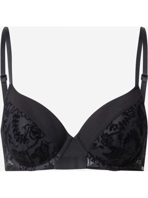 Calvin Klein női melltartó BLACK WILDFLOWER-LL DEMI SPACER fekete