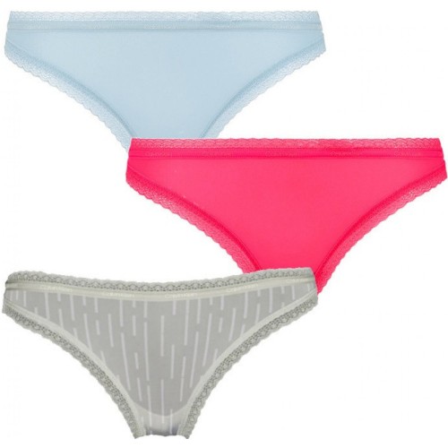 Calvin Klein női Bottoms Up Refresh bikini alsó világoskék, világoszöld, rózsaszín 3 darabos csomag