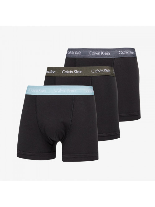 Férfi boxeralsók Calvin Klein Cotton Stretch Stripes fehér, fekete, csíkos 3-pack