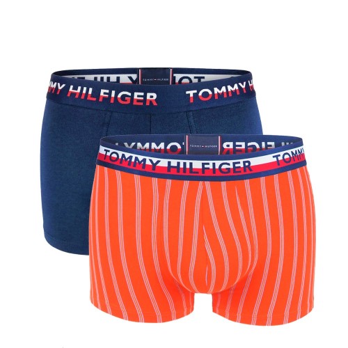 Férfi boxeralsók Tommy Hilfiger Color Fiesta narancssárga, kék 2-pack Férfi boxeralsók Tommy Hilfiger Color Fiesta narancssárga, kék 2-pack