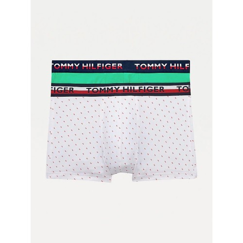 Tommy Hilfiger Férfi Boxeralsók Színes Nyomott Fehér, Zöld 2-es Csomag Tommy Hilfiger Férfi Boxeralsók Színes Nyomott Fehér, Zöld 2-es Csomag
