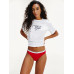 Női tanga alsóneműk Tommy Hilfiger Polka Dot Thongs 3-pack piros, rózsaszín, sárga csíkos