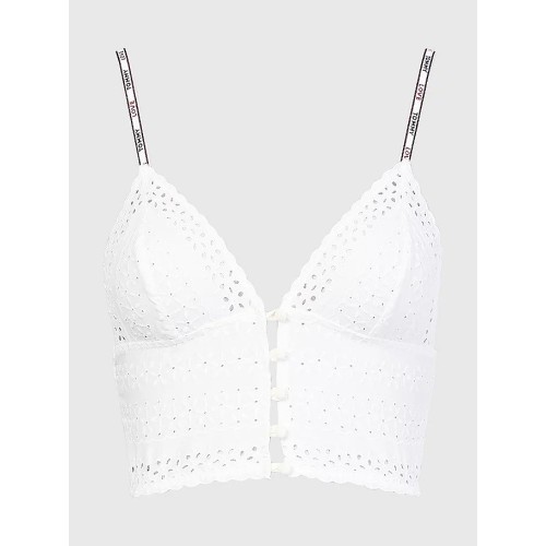 Tommy Hilfiger Eyelet-Triangle Melltartó Elefántcsontszínű