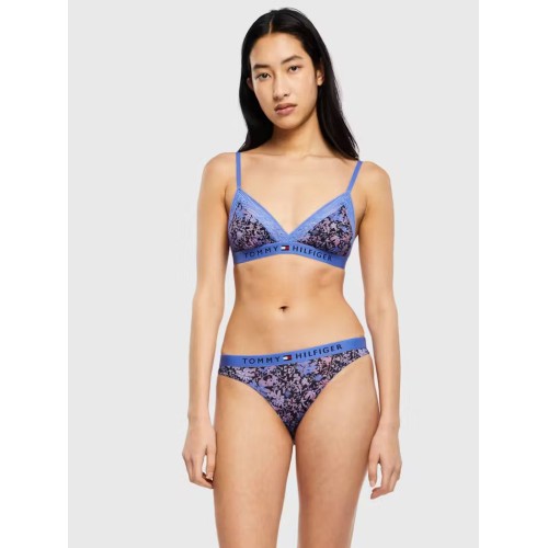 Tommy Hilfiger Eredeti Csipke-Béleletlen Csipke Háromszög Melltartó Kék