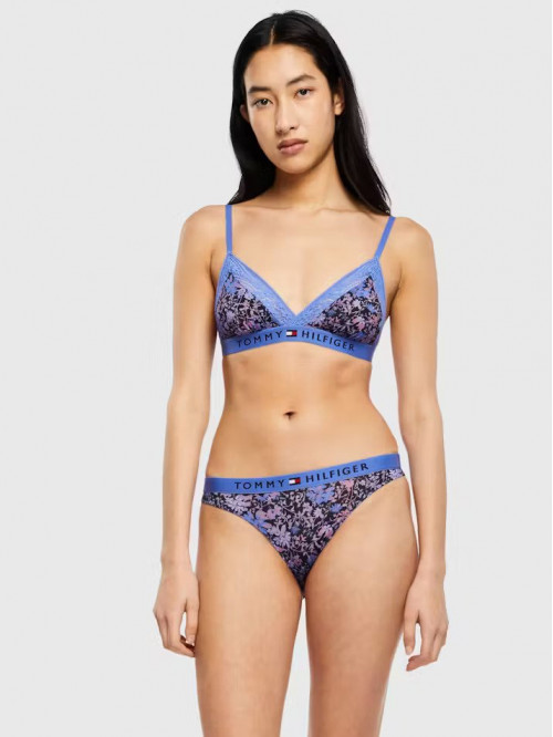Tommy Hilfiger Eredeti Csipke-Béleletlen Csipke Háromszög Melltartó Kék