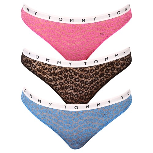 Tommy Hilfiger Csipkés Női Alsónemű Full Lace Bikini 3-Pack Többszínű - Rózsaszín, Fekete, Kék Tommy Hilfiger Csipkés Női Alsónemű Full Lace Bikini 3-Pack Többszínű - Rózsaszín, Fekete, Kék