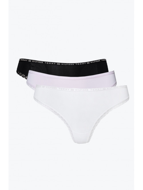 Tommy Hilfiger Csipkés Női Tanga Világos Rózsaszín, Fekete, Bézs 3-Pack