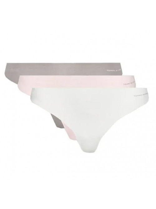 Tommy Hilfiger Varrás Nélküli Női Tanga 3-Pack Többszínű - Rózsaszín, Szürke, Fehér