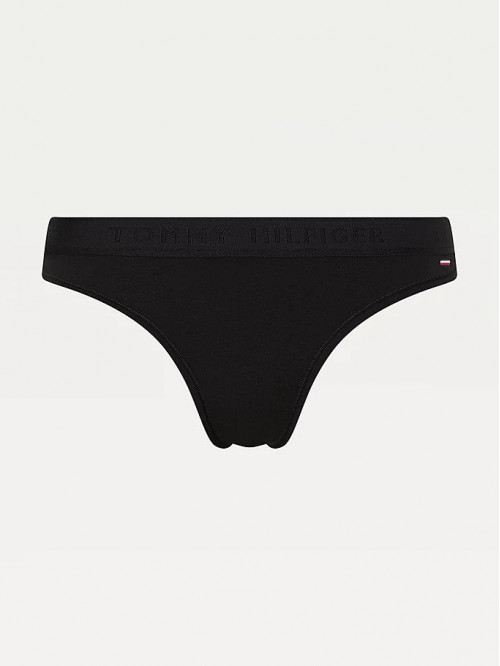 Tommy Hilfiger SEACELL-Tonal Logo Waistband Női Tanga Fekete