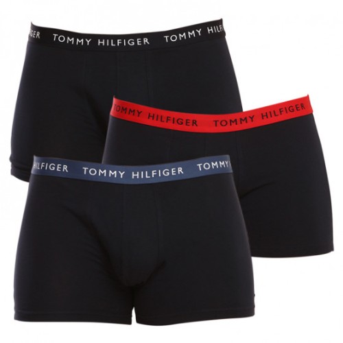Férfi boxer Tommy Hilfiger Recycled Essentials Trunk 3-pack sötétkék színes csíkokkal