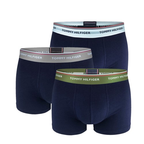 Férfi boxeralsó Tommy Hilfiger Premium Essentials sötétkék színes sávval 3-pack