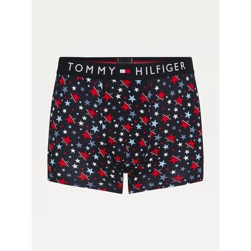 Férfi boxeralsó Tommy Hilfiger All-Over Print Cotton Trunks fekete mintás Férfi boxeralsó Tommy Hilfiger All-Over Print Cotton Trunks fekete mintás