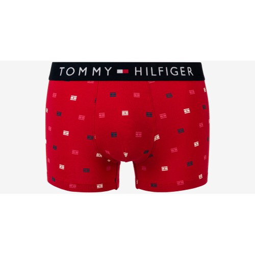 Férfi boxeralsó Tommy Hilfiger All-Over Print Cotton Trunks piros mintás Férfi boxeralsó Tommy Hilfiger All-Over Print Cotton Trunks piros mintás