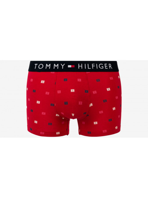 Férfi boxeralsó Tommy Hilfiger All-Over Print Cotton Trunks piros mintás