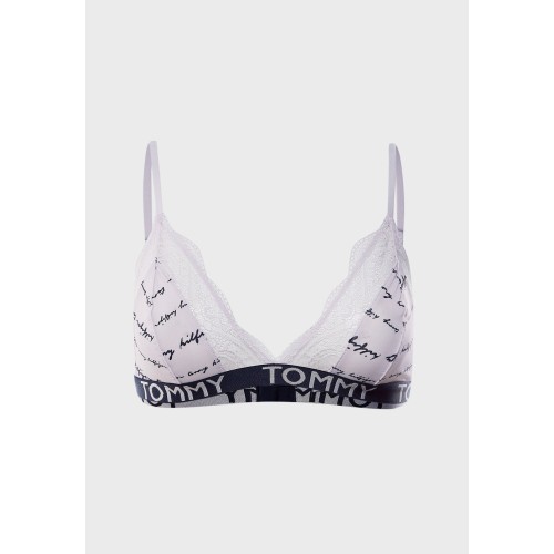 Női melltartó Tommy Hilfiger Print Stretch Lace Triangle Bra Logo halvány rózsaszín Női melltartó Tommy Hilfiger Print Stretch Lace Triangle Bra Logo halvány rózsaszín