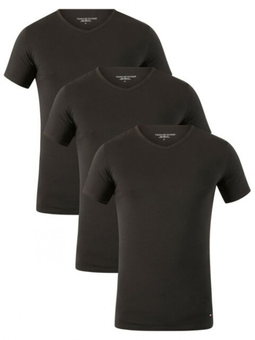 Férfi pólók Tommy Hilfiger V-Neck Tee SS fekete 3-pack