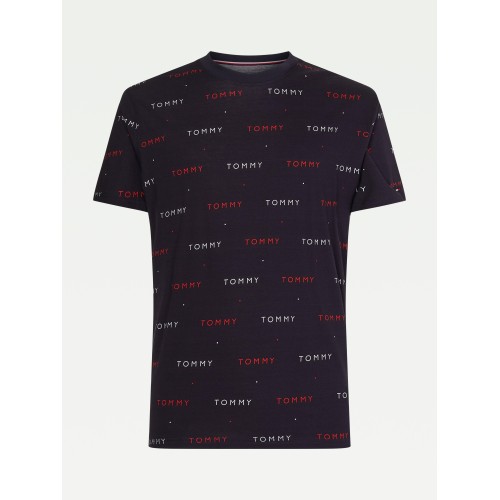 Férfi póló Tommy Hilfiger ALL-OVER EMBROIDERY Navy