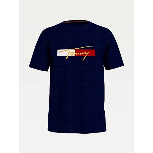 Férfi póló Tommy Hilfiger Organic Cotton Logo kék