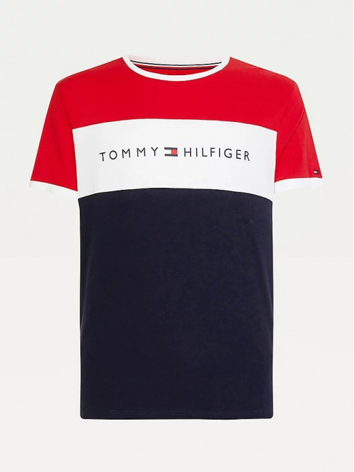 Férfi póló Tommy Hilfiger CN SS Tee Logo Flag piros