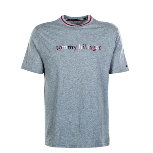 Férfi póló Tommy Hilfiger Organic Cotton Logo T-shirt szürke Férfi póló Tommy Hilfiger Organic Cotton Logo T-shirt szürke