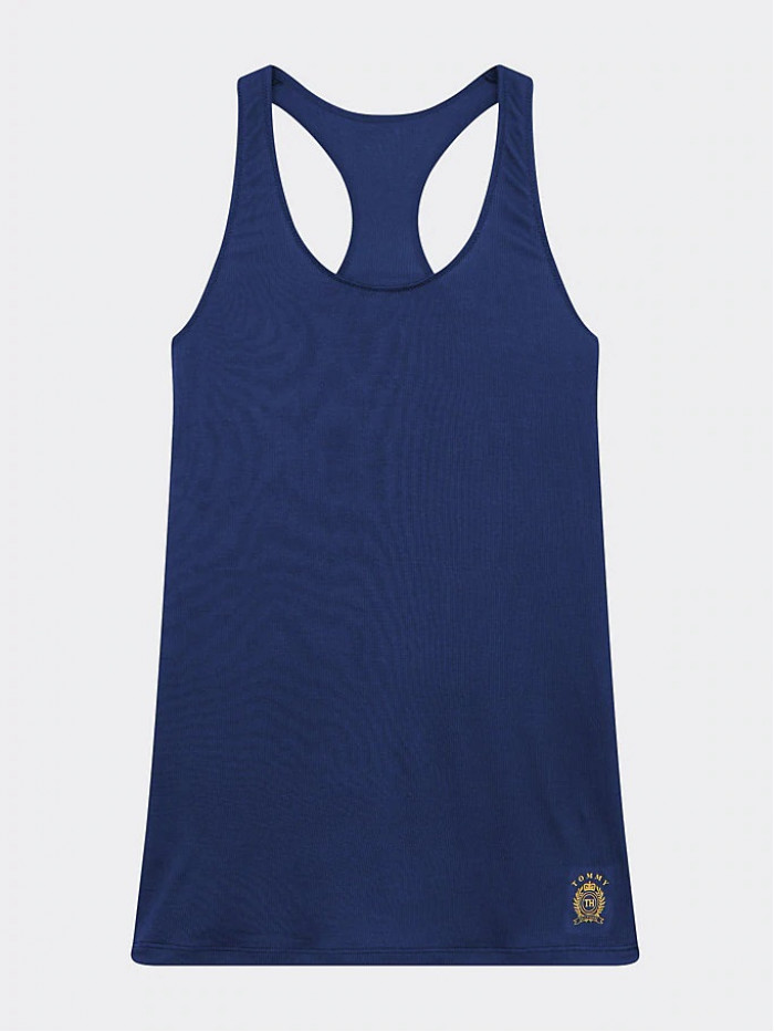 Női ujjatlan póló Tommy Hilfiger Cool Logo Racerback Vest navy kék