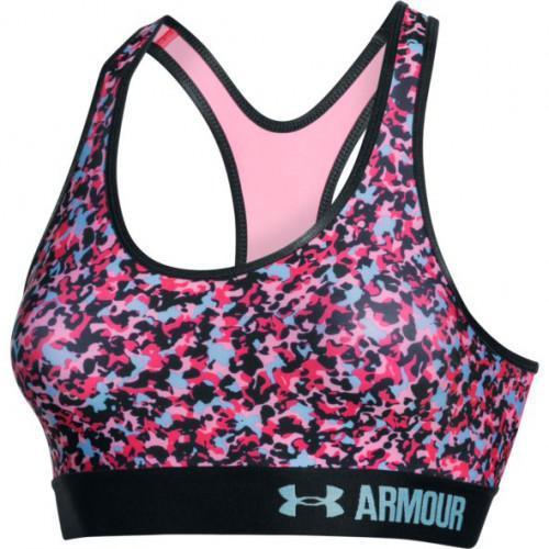 Női Under Armour MID Printed sportmelltartó rózsaszín Női Under Armour MID Printed sportmelltartó rózsaszín